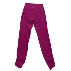 WILO The Label Pink Ribbed‎ High Waisted Ruched Ankle Leggings Womens XS